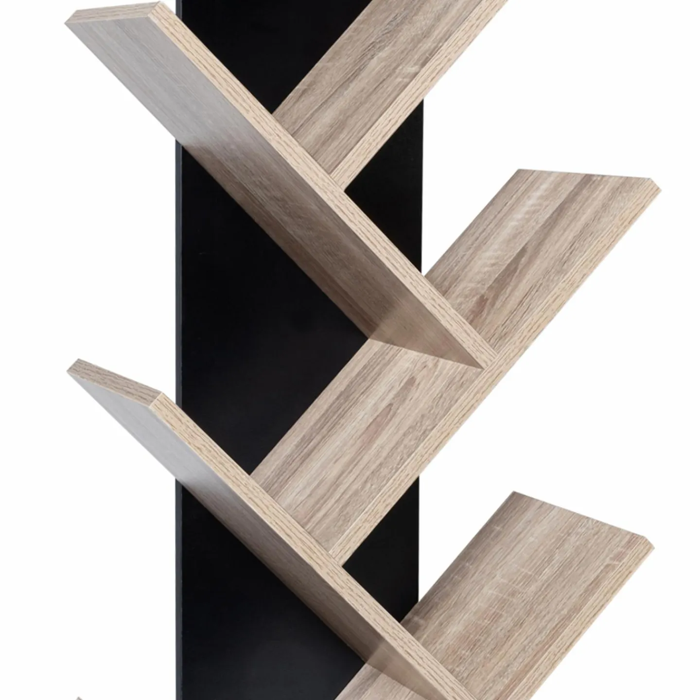 Bibliothèque arbre bois noir et façon hêtre 10 niveaux*IDMarket Sale