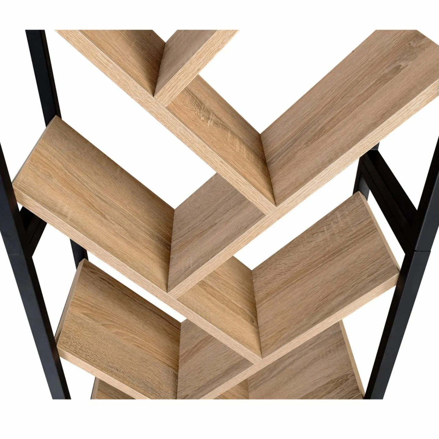 Bibliothèque arbre style industriel bois et métal 10 niveaux*IDMarket Discount