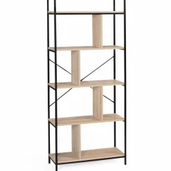 Bibliothèque style industriel bois et métal 5 niveaux*IDMarket New