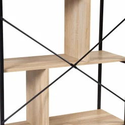 Bibliothèque style industriel bois et métal 5 niveaux*IDMarket New