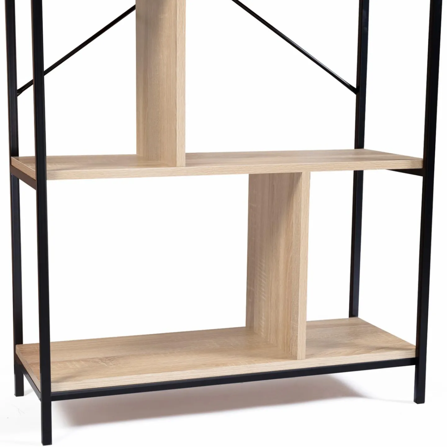 Bibliothèque style industriel bois et métal 5 niveaux*IDMarket New