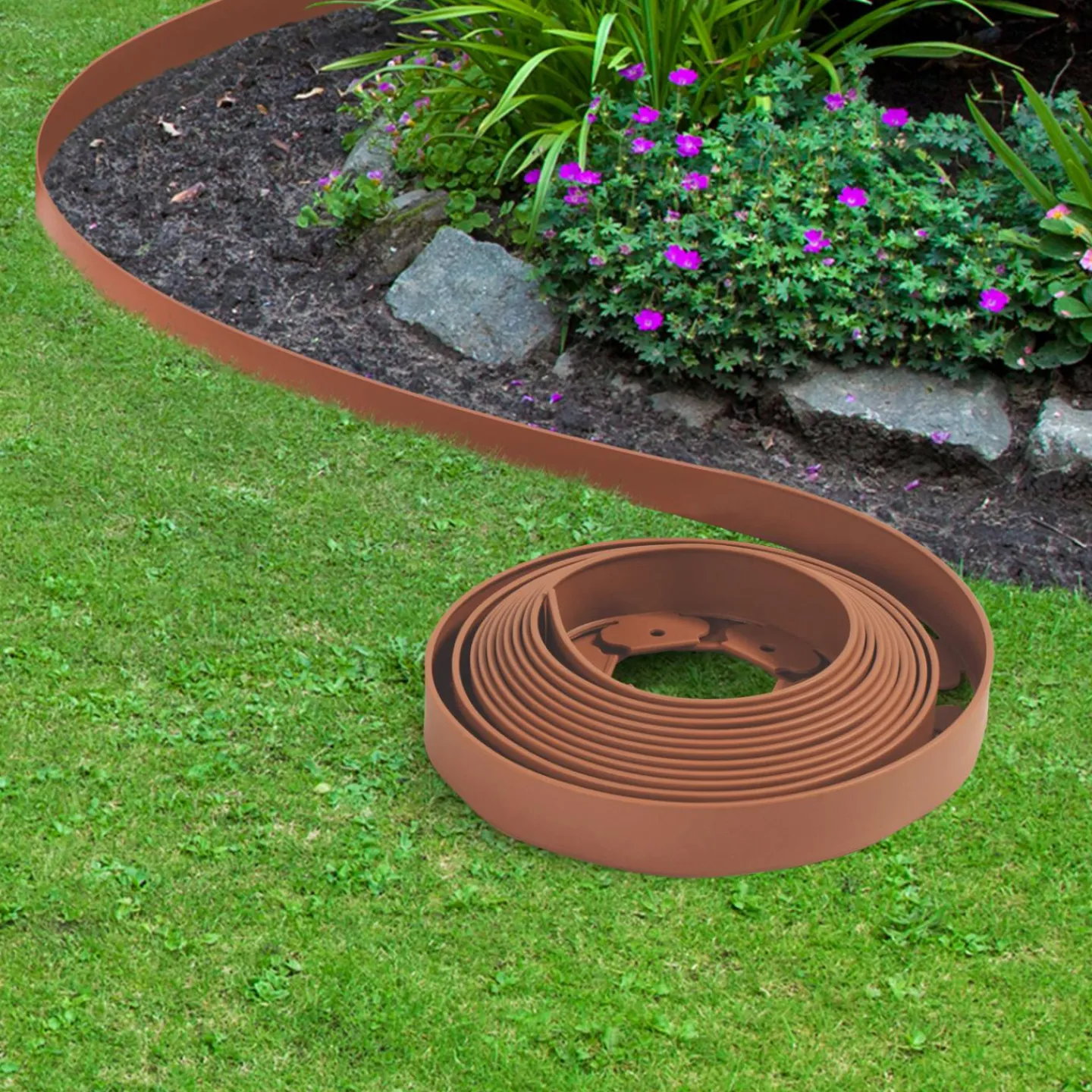 Bordure de jardin flexible marron terracotta à planter*IDMarket Clearance