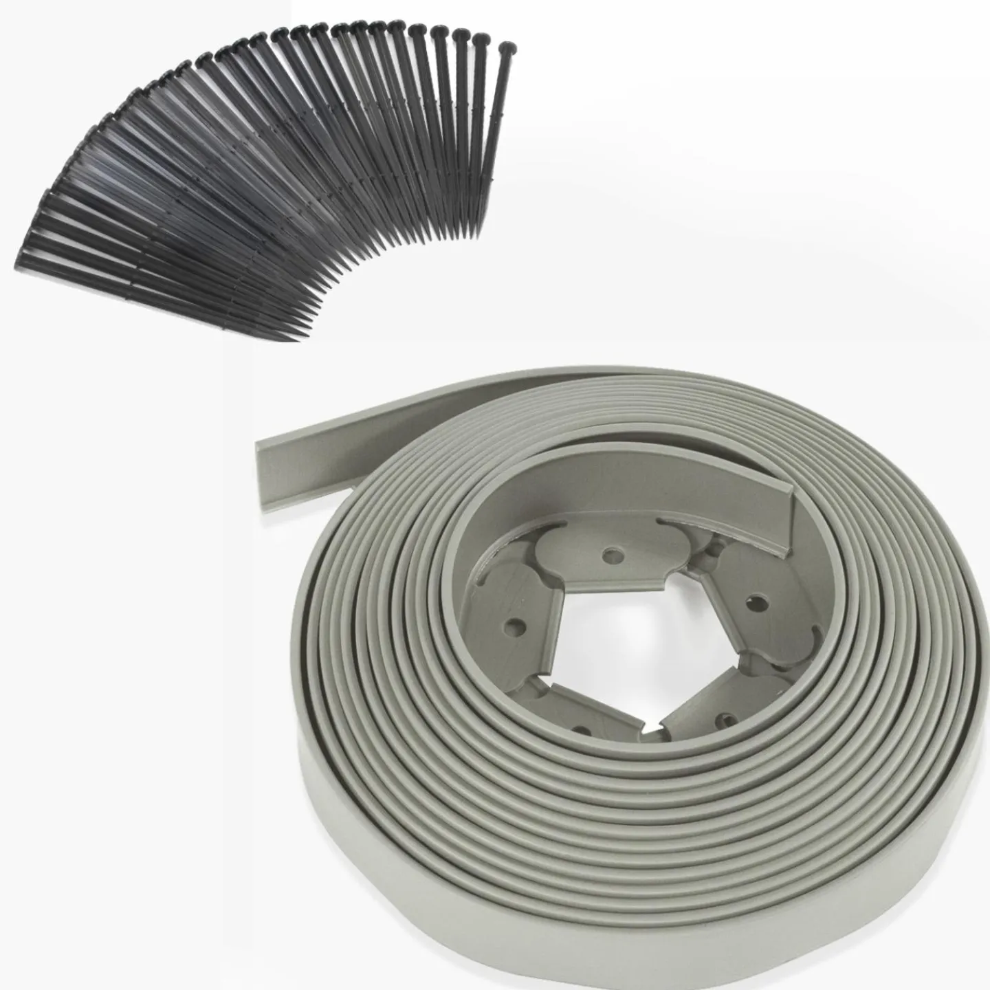 Bordure de jardin flexible grise*IDMarket New