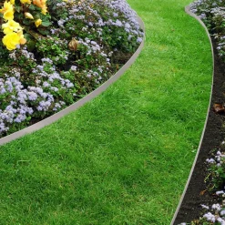 Bordure de jardin flexible grise*IDMarket New