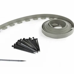 Bordure de jardin flexible grise*IDMarket New