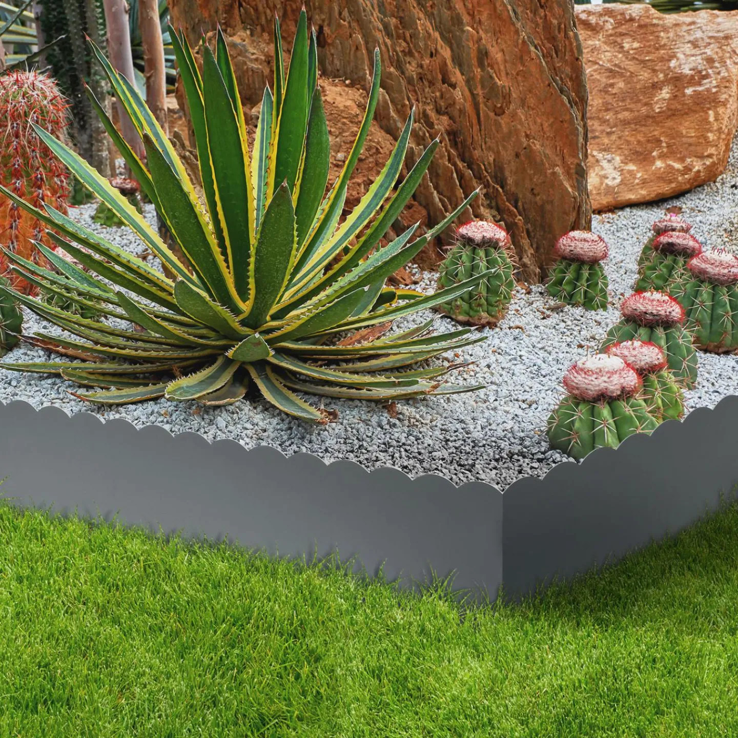 Bordures de jardin en acier gris anthracite*IDMarket Outlet