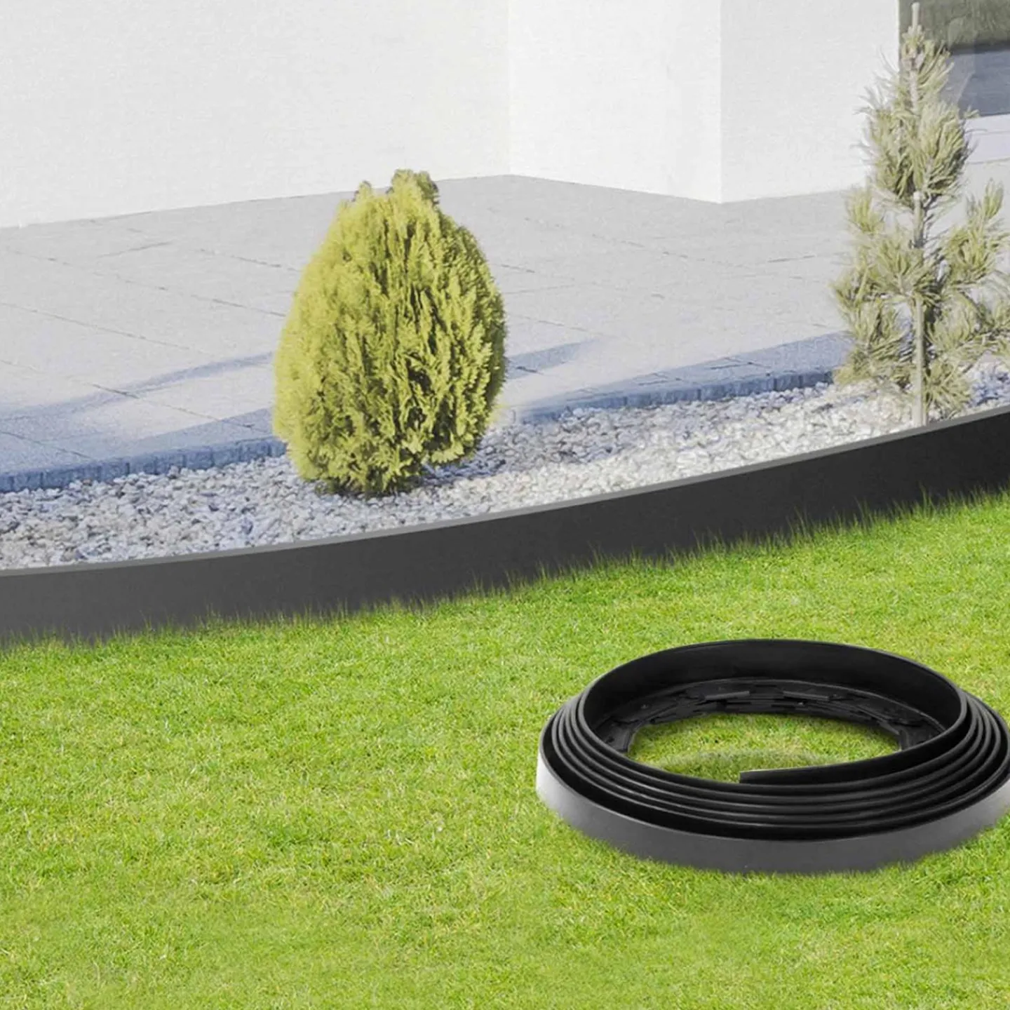 Bordures de jardin flexibles gris anthracite 8mx12cm*IDMarket New