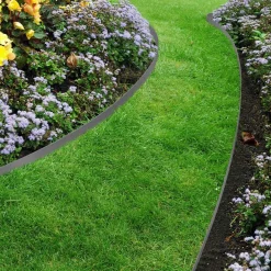 Bordures de jardin flexibles gris anthracite 8mx12cm*IDMarket New