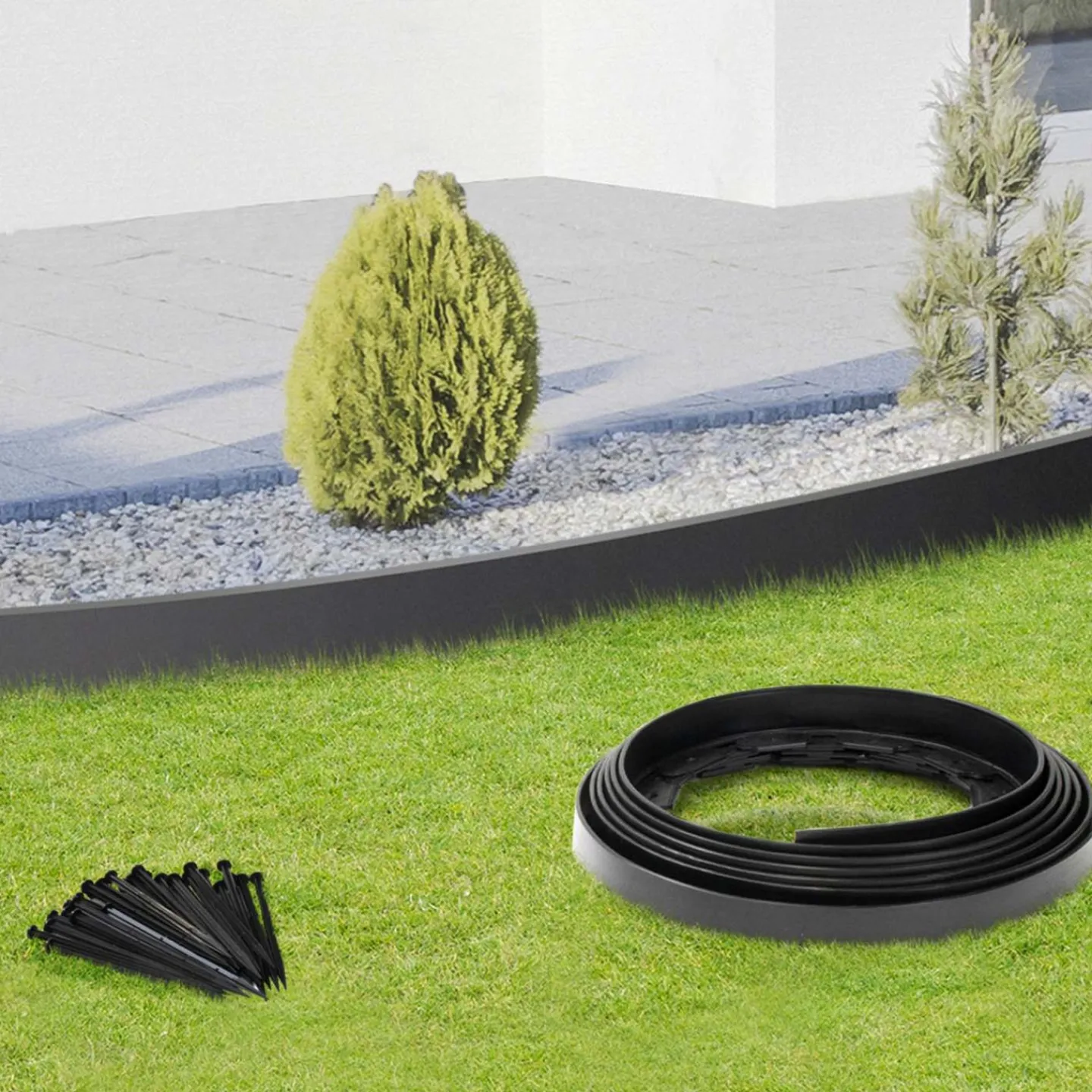 Bordures de jardin flexibles gris anthracite 8mx12cm*IDMarket New