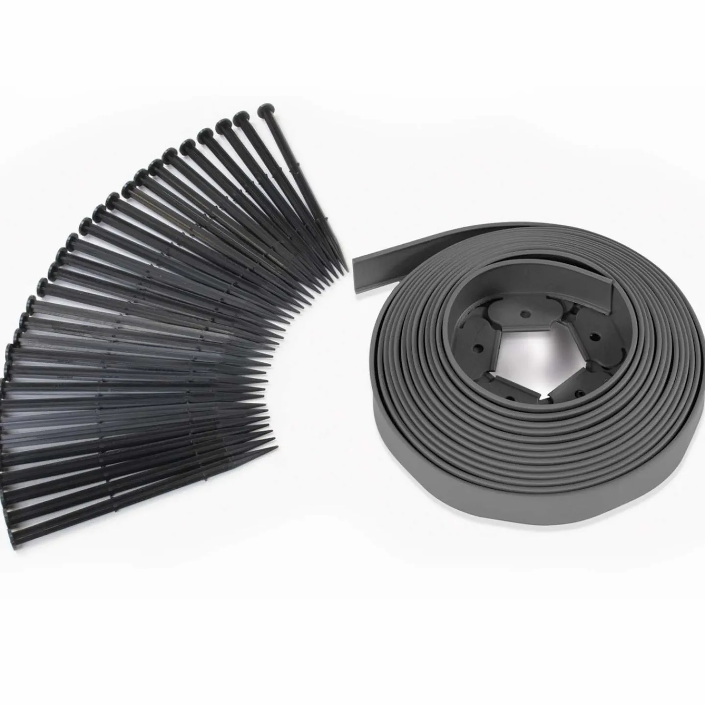 Bordures de jardin flexibles gris anthracite 8mx12cm*IDMarket New