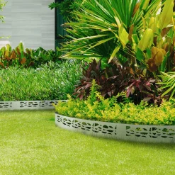 Bordurette de jardin grise flexible en acier*IDMarket Hot