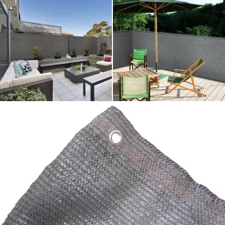 Brise vue 1,80 m x 10 m gris occultant 90 g m²*IDMarket Sale