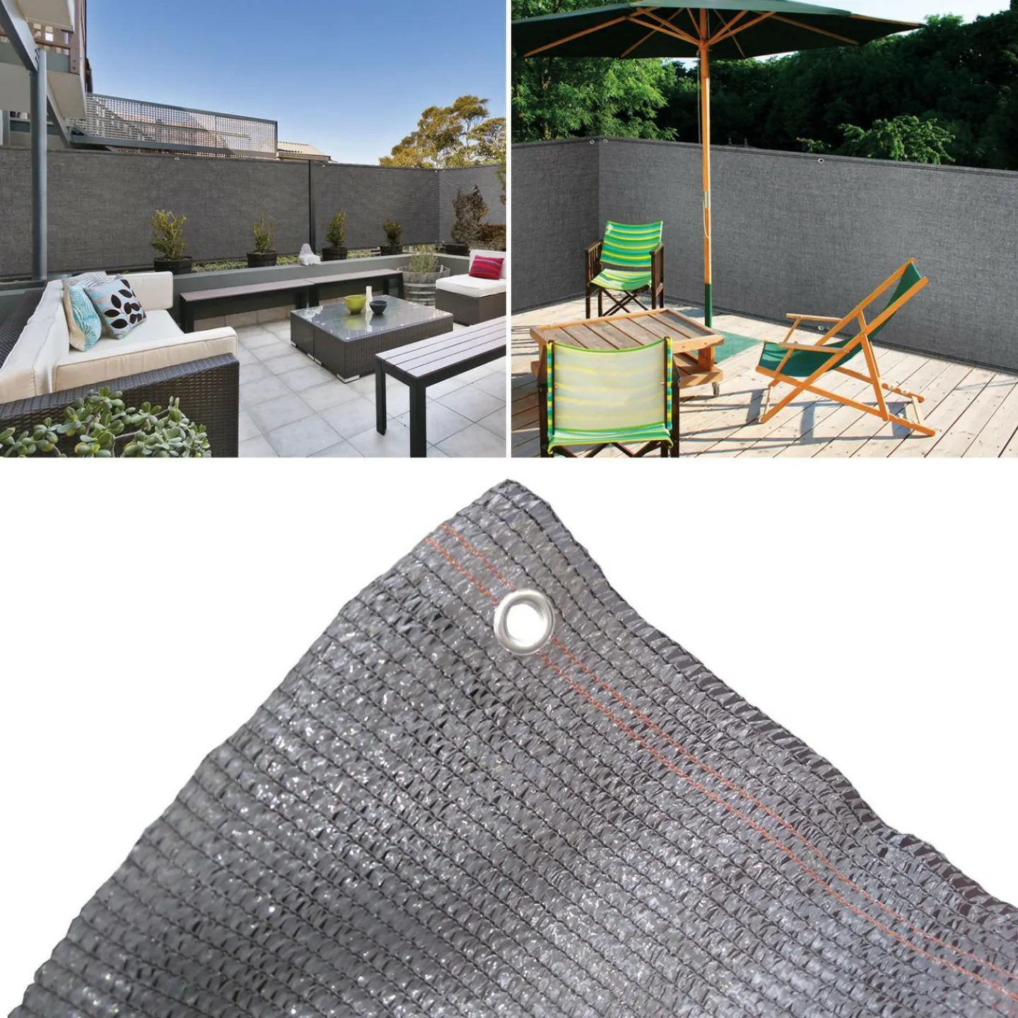 Brise vue 1,80 m x 10 m gris occultant 90 g m²*IDMarket Sale