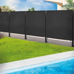 Brise vue 1,8 m x 10 m noir occultant 220 gr/m²*IDMarket Online