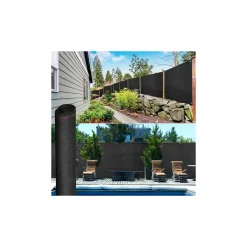 Brise vue 1 m x 10 m noir occultant 220 gr/m²*IDMarket Clearance