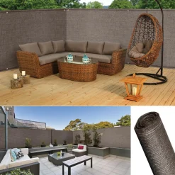 Brise vue 1,8 m x 10 m taupe occultant 220 g m²*IDMarket Discount