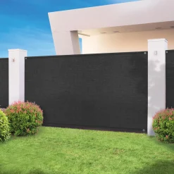 Brise vue 1,5 m x 10m noir occultant 300 g m²*IDMarket