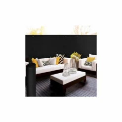 Brise vue 1,5 m x 10m noir occultant 300 g m²*IDMarket