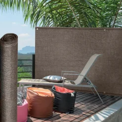 Brise vue 1,5 m x 10m taupe occultant 220 g m²*IDMarket