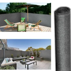 Brise vue gris 1,8 m x 10 m occultant 300 g m²*IDMarket Outlet