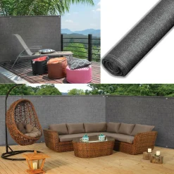 Brise vue gris 1,8 m x 10 m occultant 300 g m²*IDMarket Outlet
