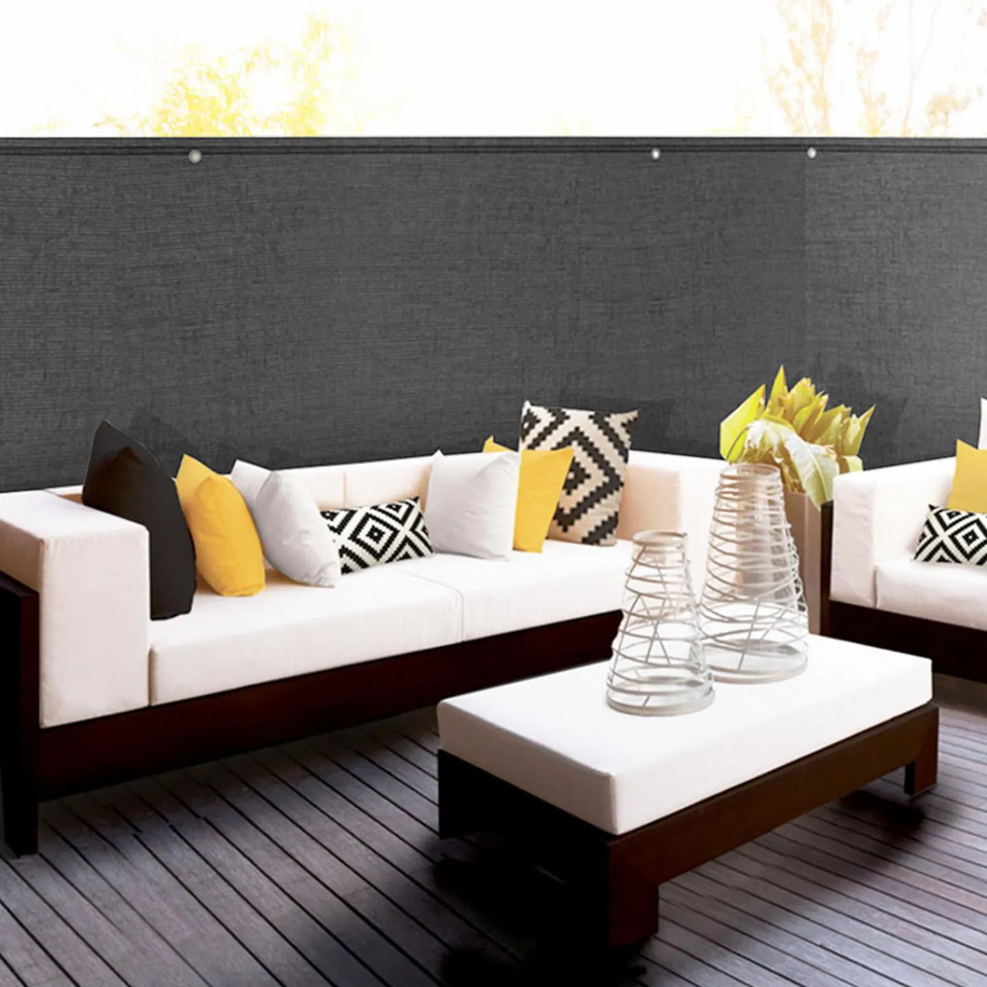 Brise vue gris 1,5 m x 10 m occultant 400 g/m²*IDMarket Hot