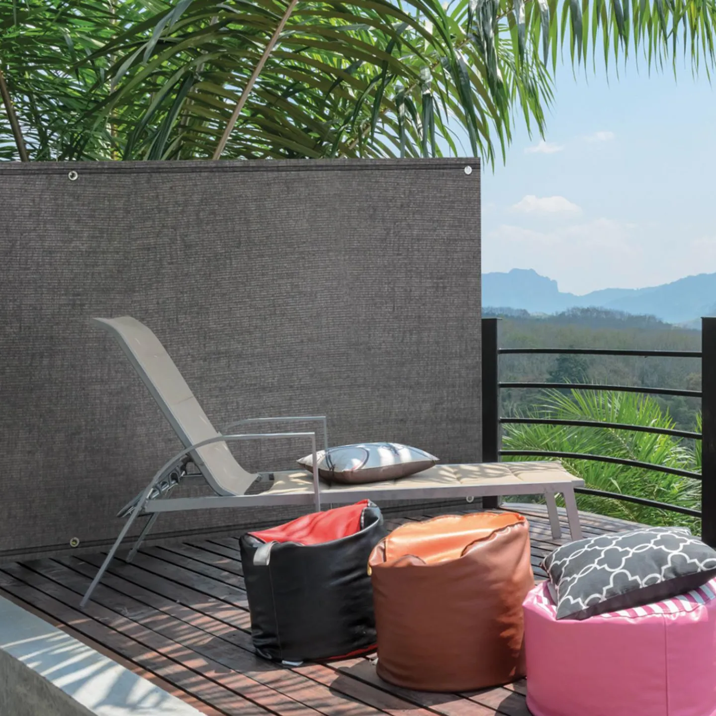 Brise vue gris 1,8 m x 10 m occultant 400 gr/m²*IDMarket Online