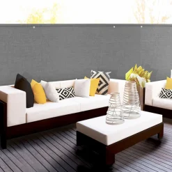 Brise vue gris clair 1,5 m x 10 m occultant 220 g/m²*IDMarket Best