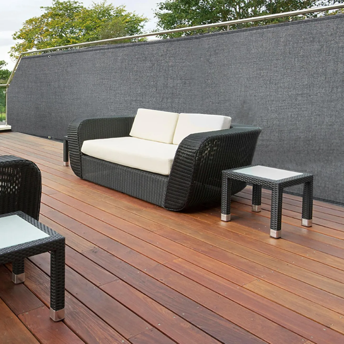 Brise vue gris 1m x 10 m occultant 300 g/m²*IDMarket Discount