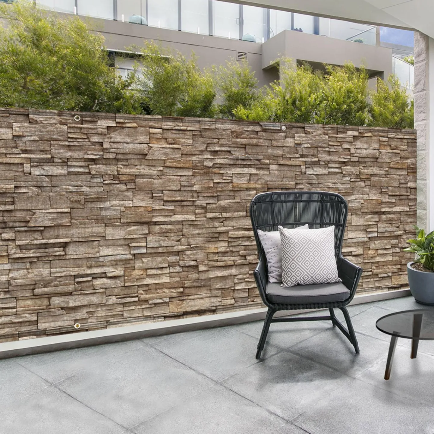 Brise vue imitation pierre 1,5 x 10m*IDMarket Hot