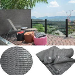 Brise vue 1,5m x 10m gris occultant 90g m²*IDMarket Online