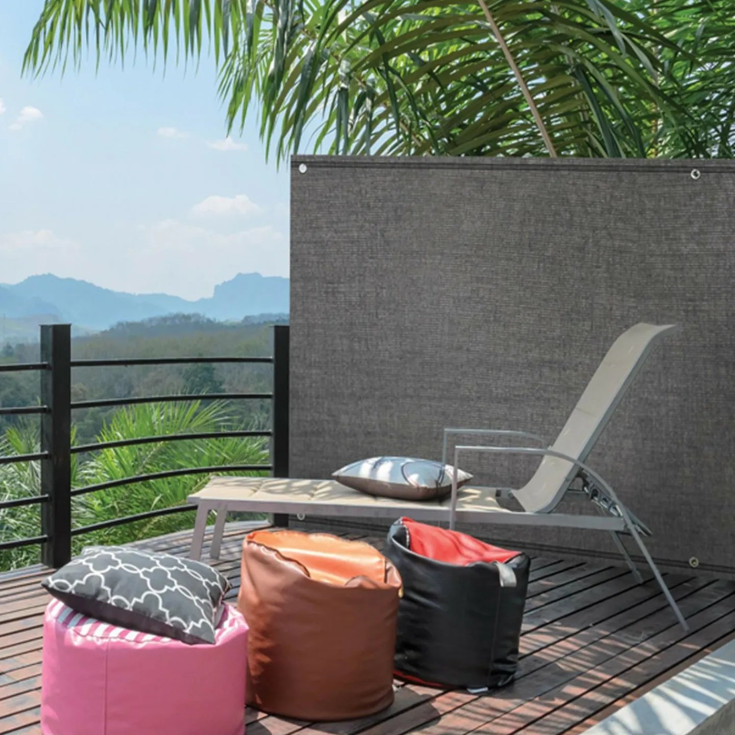 Brise vue 1,8m x 10m gris occultant 220g m2*IDMarket Best