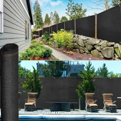 Brise vue 1,5m x 10m noir occultant 220g m²*IDMarket Outlet