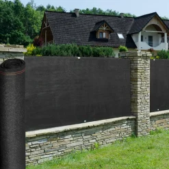 Brise vue 1,5m x 10m noir occultant 220g m²*IDMarket Outlet