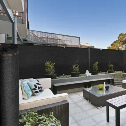 Brise vue 1,5m x 10m noir occultant 220g m²*IDMarket Outlet
