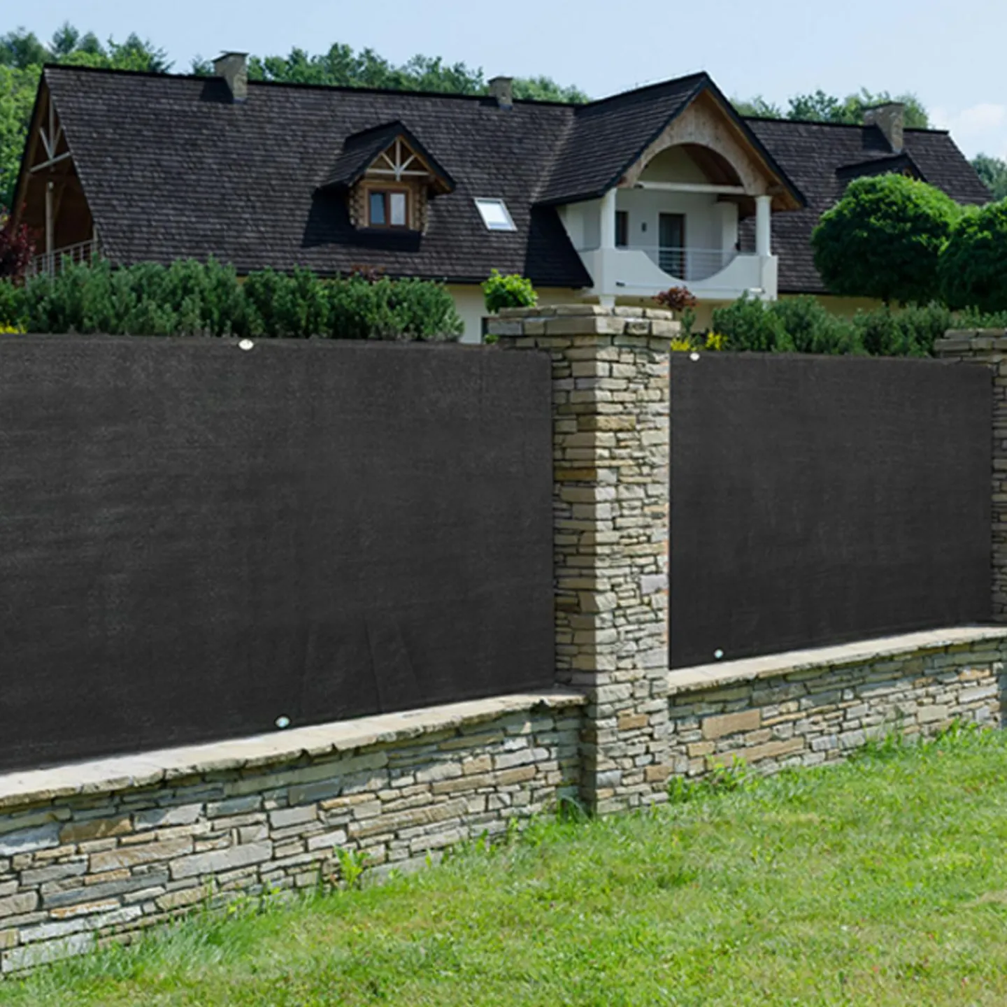 Brise vue noir 2 m x 10 m occultant 300 gr/m²*IDMarket Online