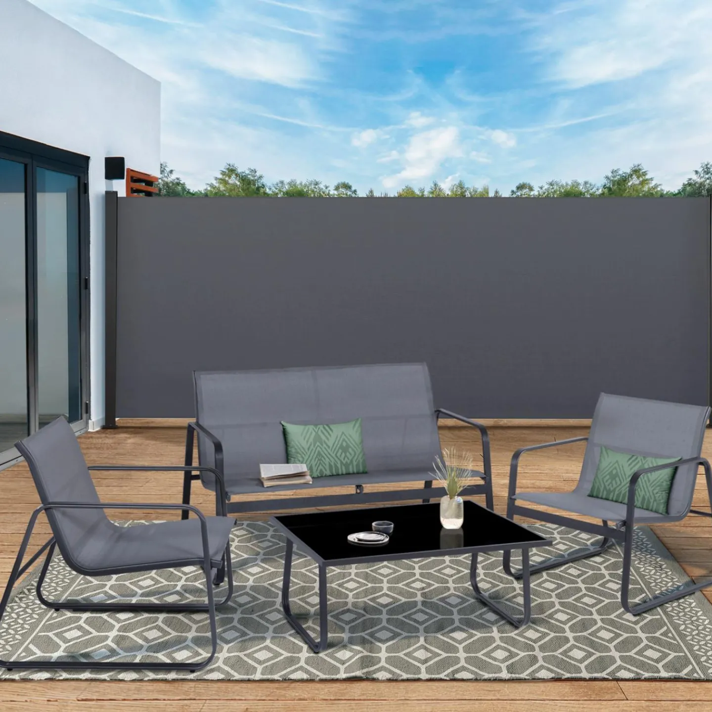 Brise-vue enroulable gris 500x160 cm*IDMarket Hot