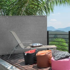 Brise-vue gris clair 1,5 m x 10 m occultant 300 g/m²*IDMarket Best