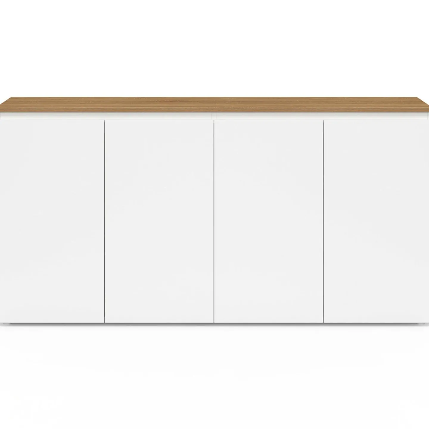Buffet 160 cm 4 portes blanc et plateau bois*IDMarket Hot