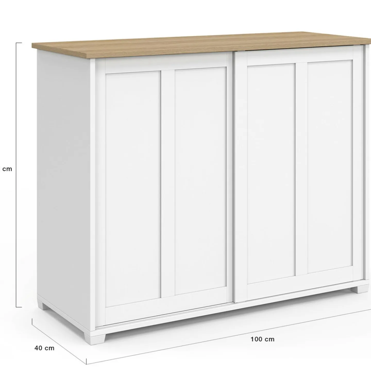 Buffet 100 cm 2 portes coulissantes blanc*IDMarket Hot