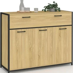 Buffet 100 cm 3 portes et 1 tiroir design industriel*IDMarket Outlet