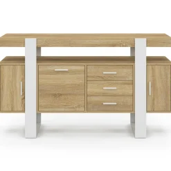 Buffet 140 cm bois et blanc*IDMarket Online