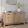 Buffet 3 portes 140 cm en bois clair*IDMarket New