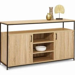 Buffet 2 portes industriel avec 3 étagères 140 cm*IDMarket Sale