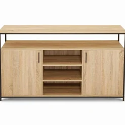 Buffet 2 portes industriel avec 3 étagères 140 cm*IDMarket Sale