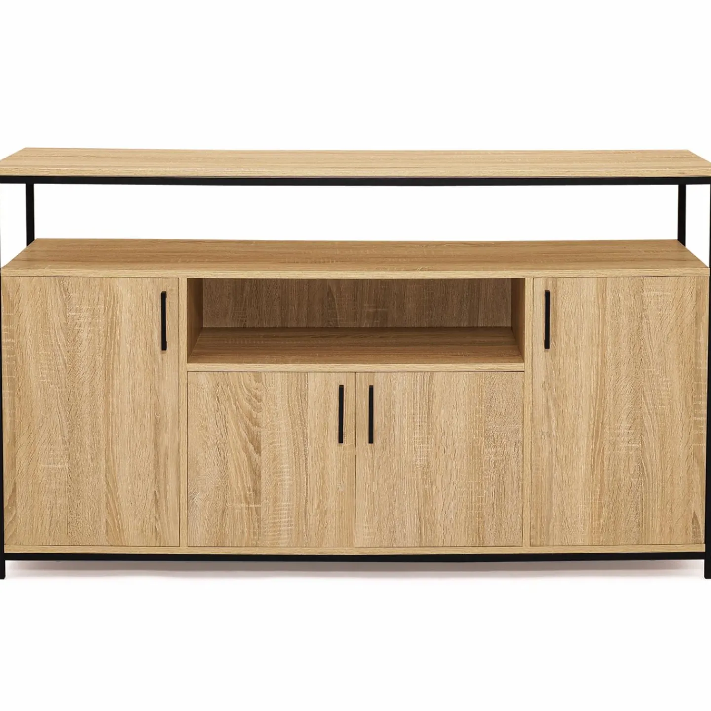 Buffet 4 portes industriel avec niche 140 cm*IDMarket Outlet