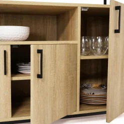 Buffet 4 portes industriel avec niche 140 cm*IDMarket Outlet