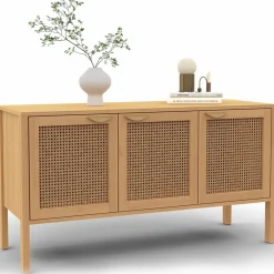 Buffet bas 3 portes avec cannage 110 cm*IDMarket Sale