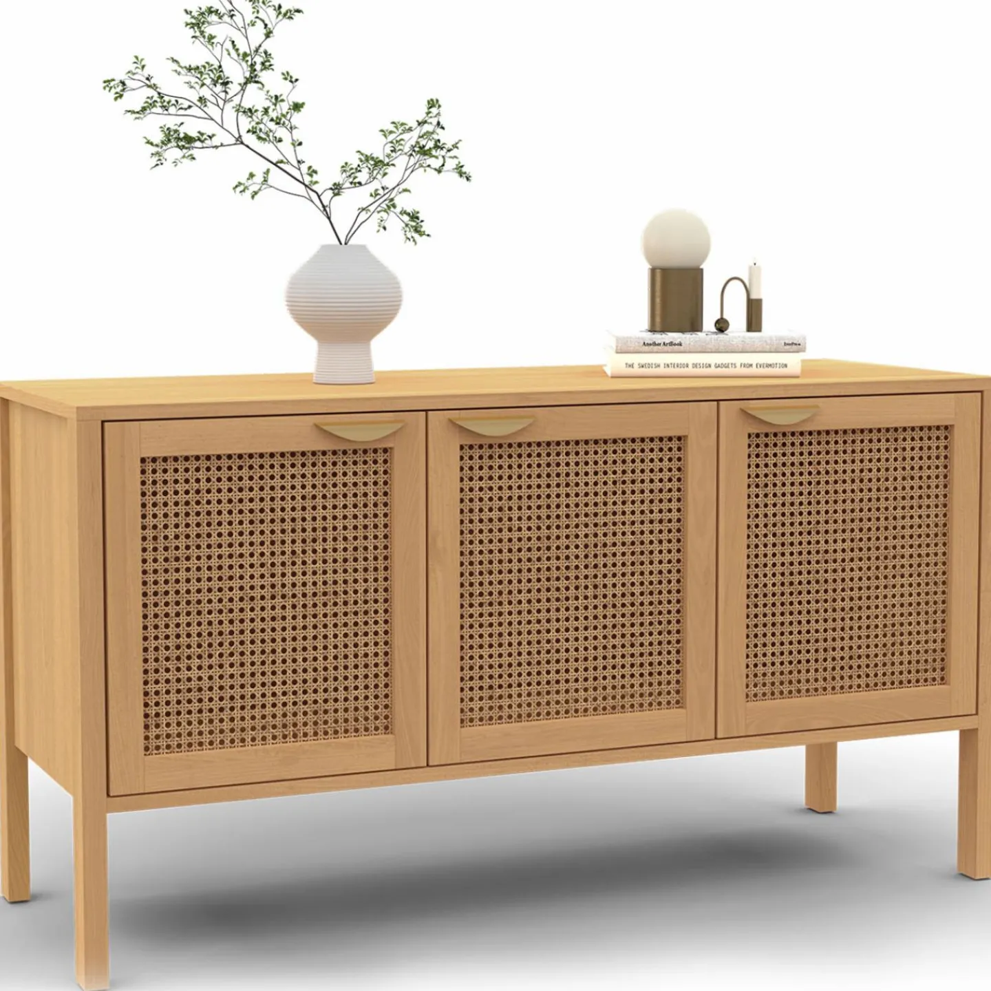 Buffet bas 3 portes avec cannage 110 cm*IDMarket Sale