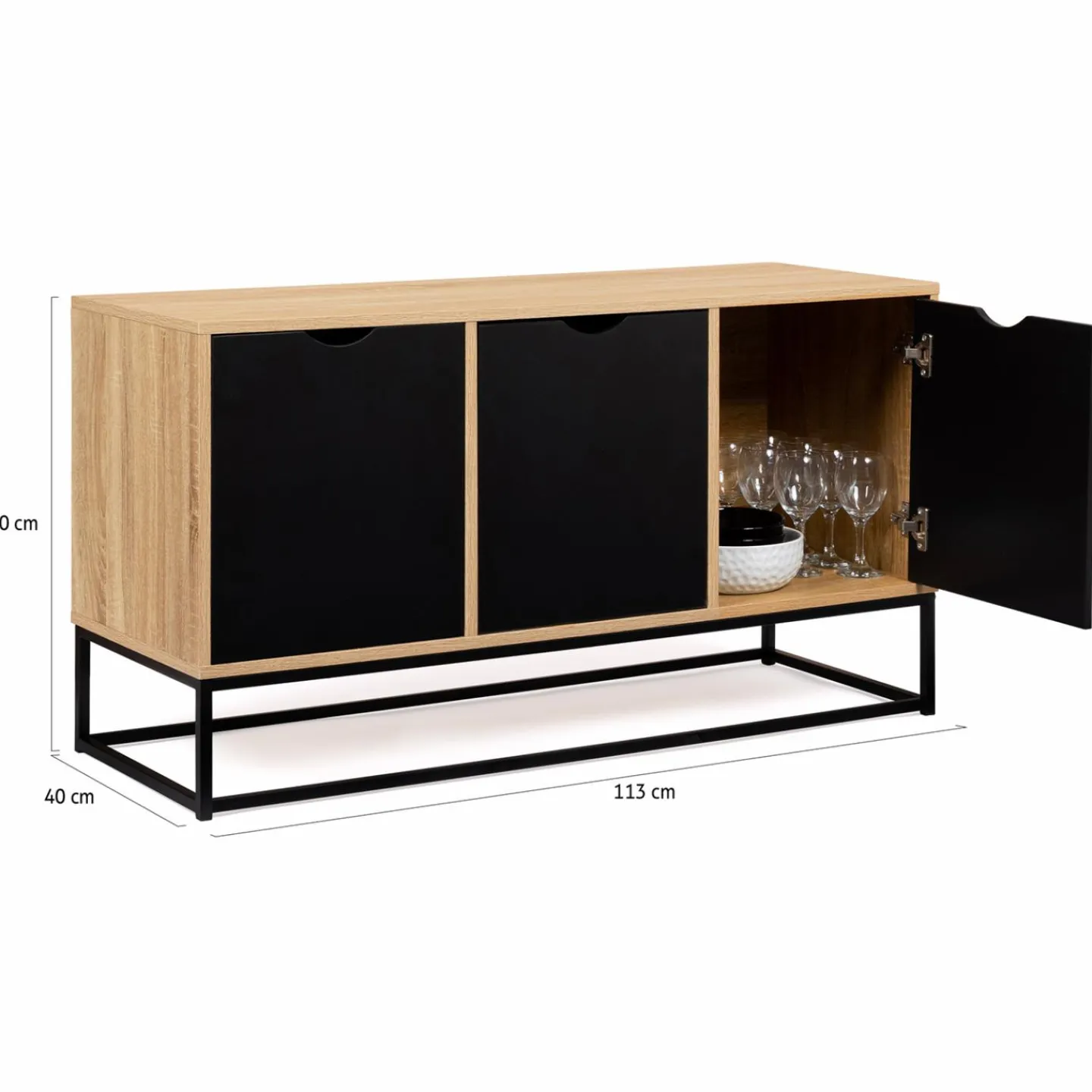 Buffet bas 3 portes industriel*IDMarket Hot